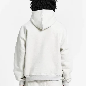 ATELIER EMBLEM Zipper Hoodie - Melange Grey M Back