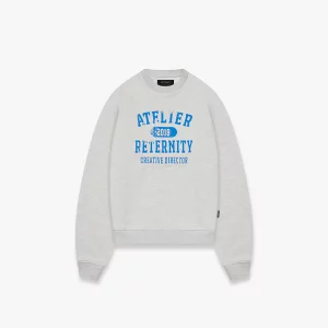 Atelier Emblem Warm Crewneck - Melange Grey Front