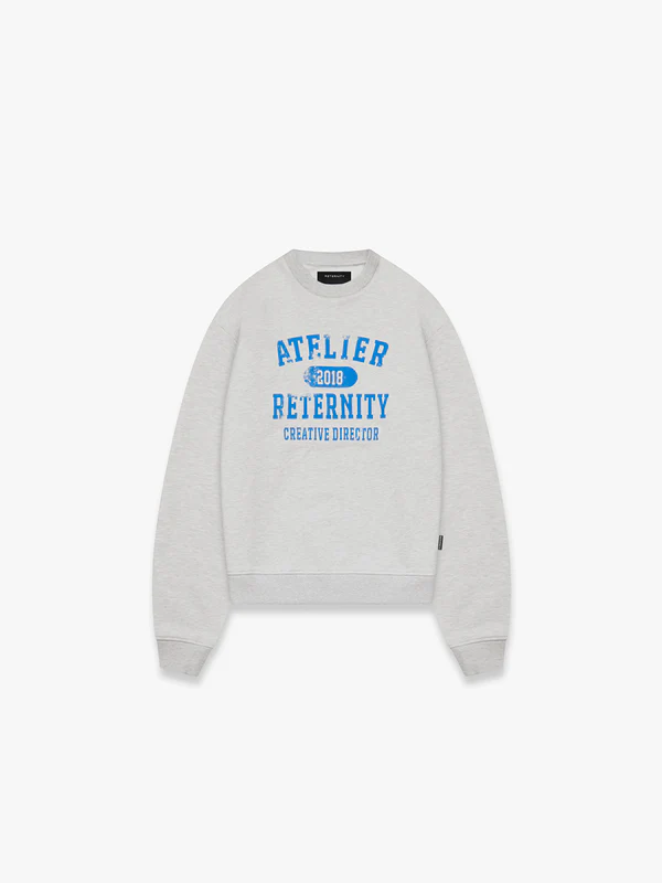 Atelier Emblem Warm Crewneck - Melange Grey Front