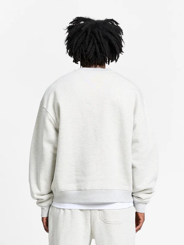 Atelier Emblem Warm Crewneck - Melange Grey M BAck