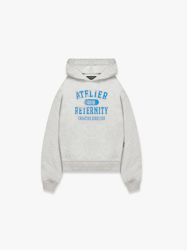 Atelier Emblem Warm Hoodie - Melange Grey Front