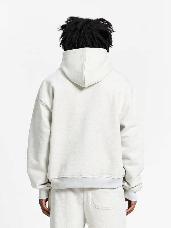 Atelier Emblem Warm Hoodie - Melange Grey M Back